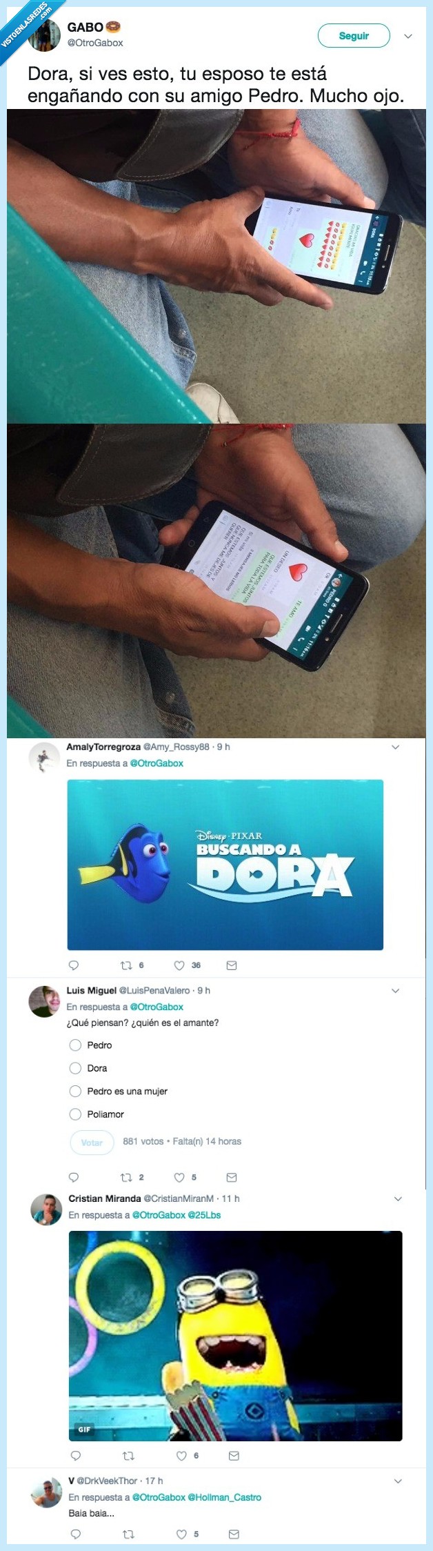 dora,enterar,cuernos,mujer